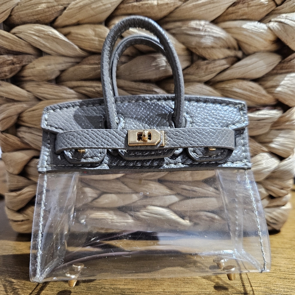 Gray and Clear Mini Bag Charm or Labubu Accesory